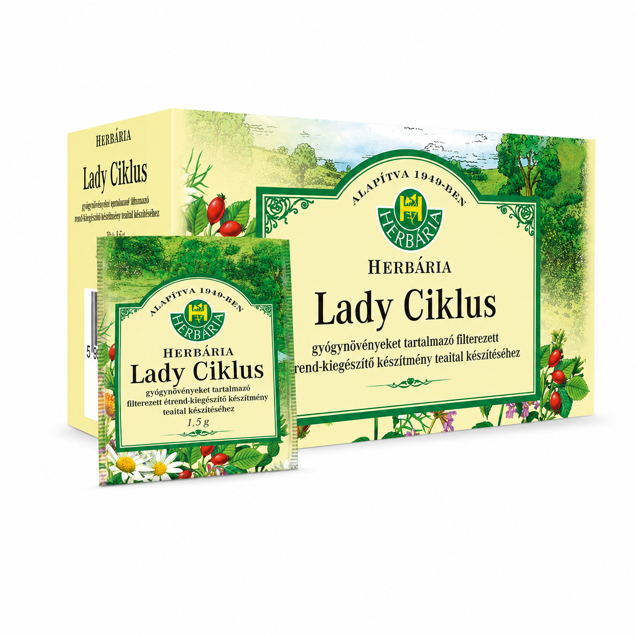 Herbária Lady Ciklus Tea 25 filter – gyógynövényeket tartalmazó filterezett tea, 37,5 g