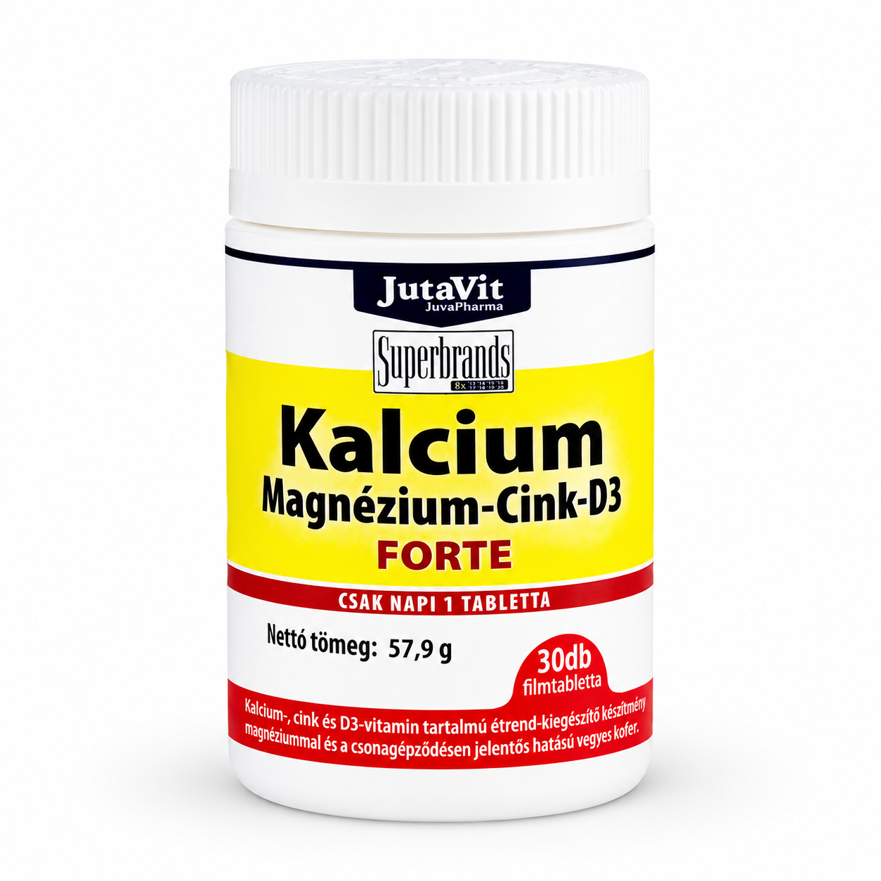 JutaVit Kalcium Magnézium Cink D3 Forte filmtabletta 30 db – ásványi anyag komplex D3-vitaminnal
