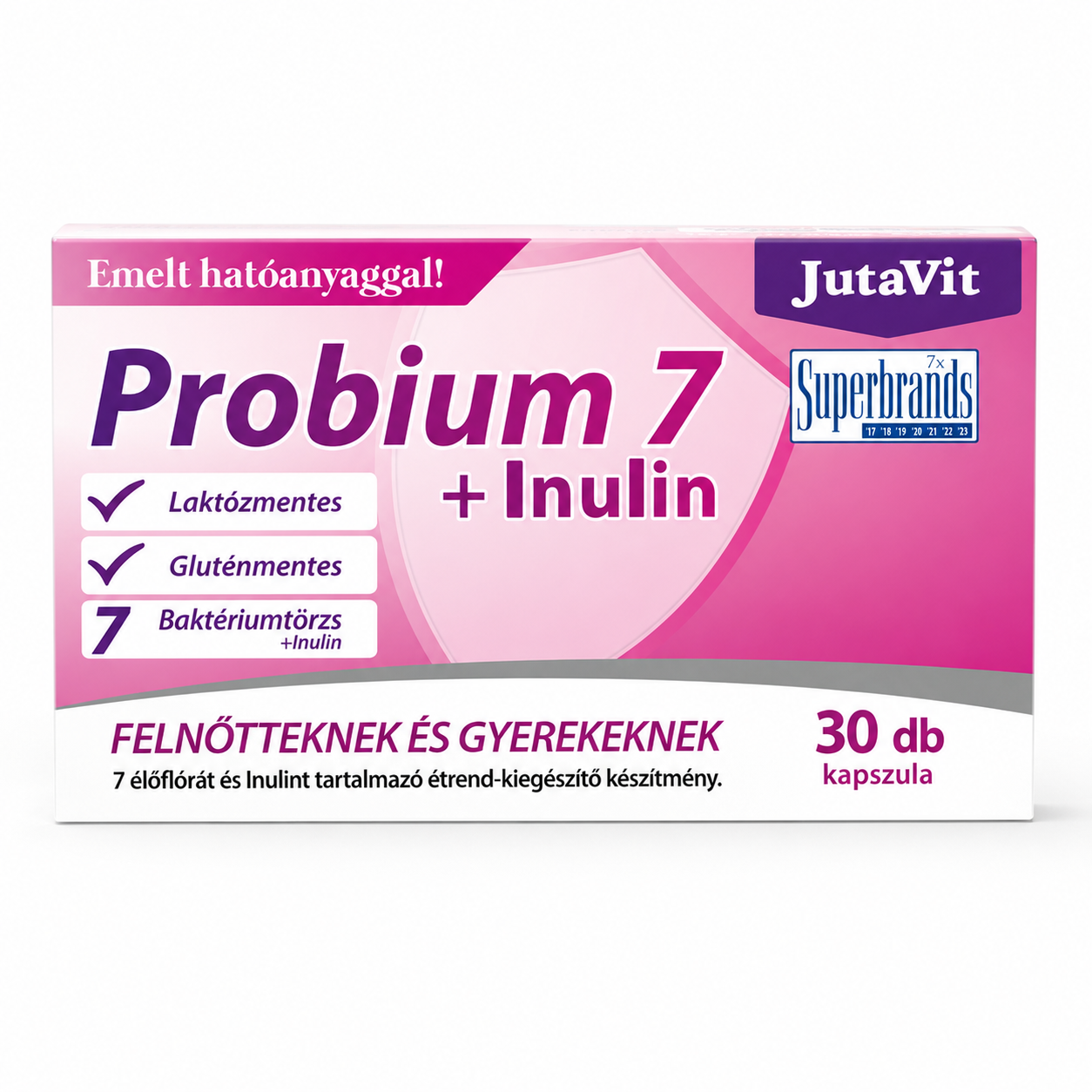 JutaVit Probium 7 + Inulin kapszula 30 db – laktózmentes, gluténmentes élőflórás készítmény felnőtteknek és gyermekeknek