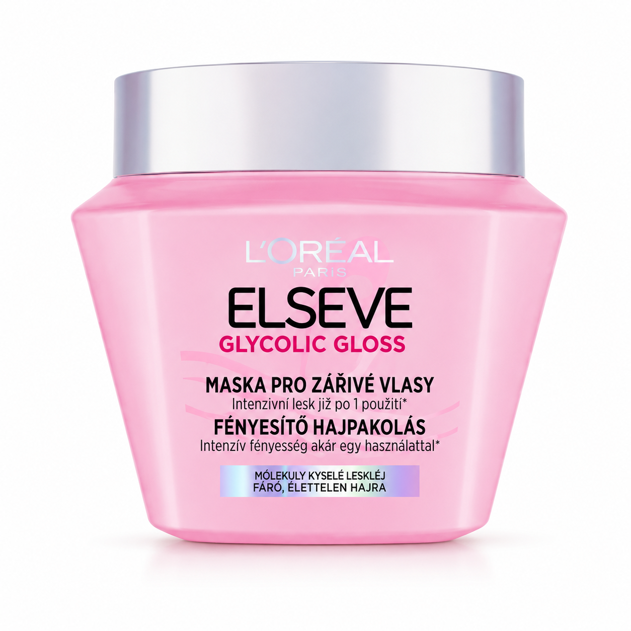 L’Oréal Paris Elseve Glycolic Gloss fényesítő hajpakolás 300 ml – tégelyes hajmaszk fakó, fénytelen hajra