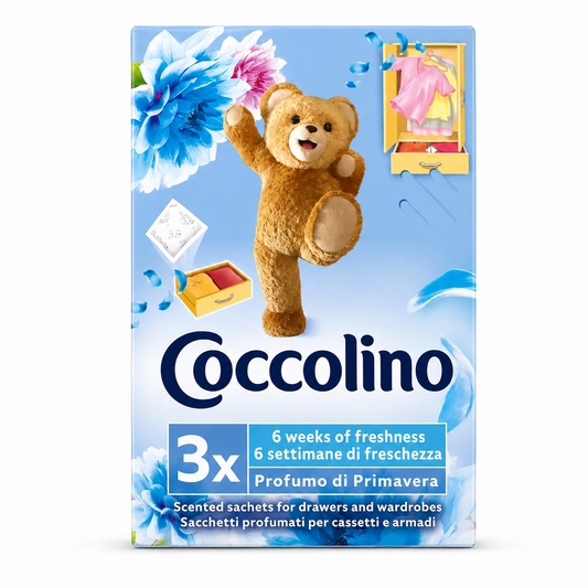 Coccolino Profumo di Primavera illatosító tasak 3 db – ruhásszekrénybe és fiókba, akár 6 hét frissesség