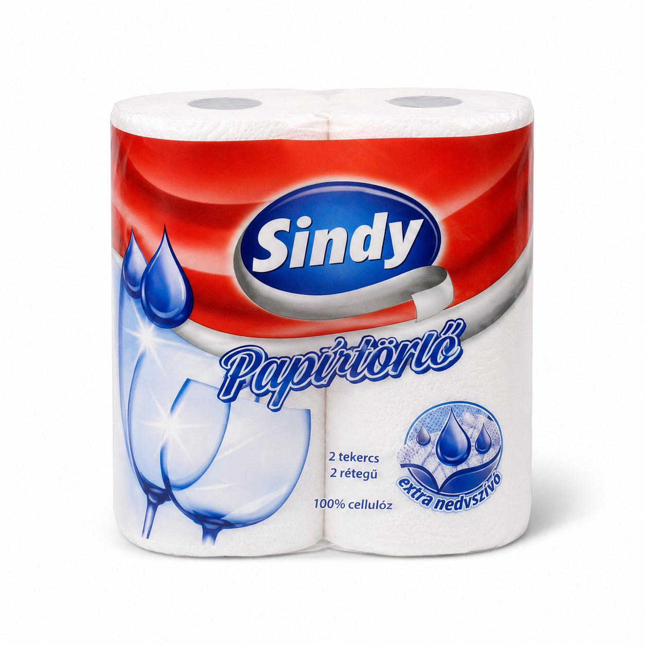 Sindy papírtörlő 2 tekercs – 2 rétegű, 2×50 lapos, 100% cellulóz háztartási papírtörlő