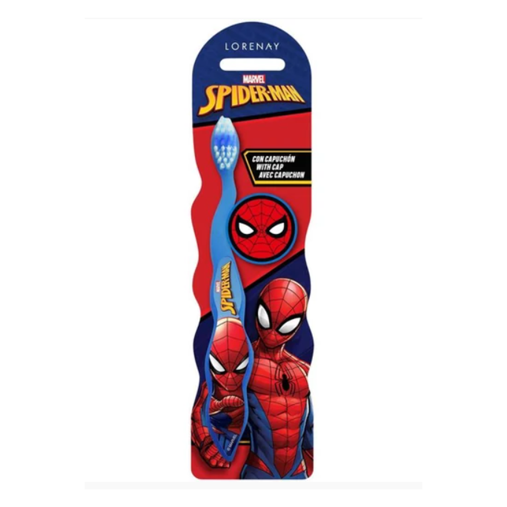 Lorenay Marvel Spider-Man gyerek fogkefe védőkupakkal