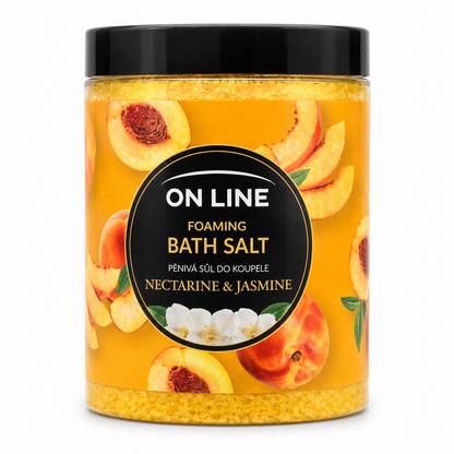 On Line Foaming Bath Salt Nectarine & Jasmine habzó fürdősó, 1200 g