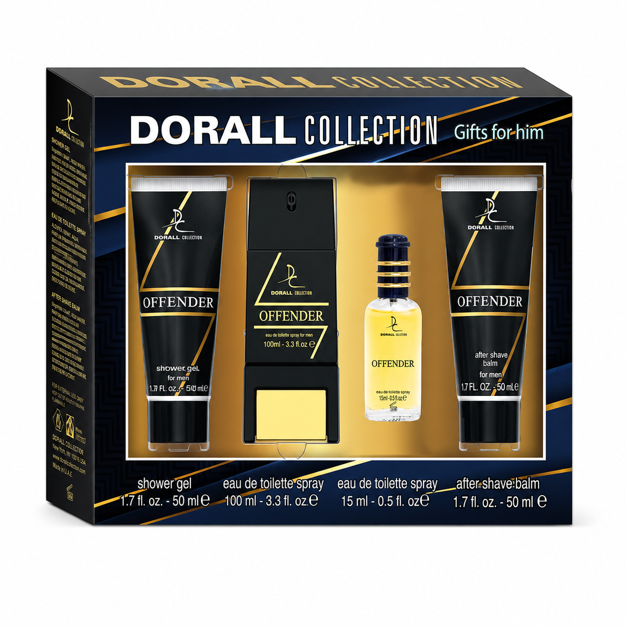 Dorall Collection Offender férfi ajándékcsomag – tusfürdő, spray és after shave balzsam