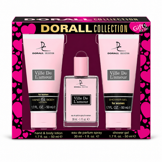 Dorall Collection Ville De L’Amour női ajándékcsomag – parfüm, tusfürdő és testápoló