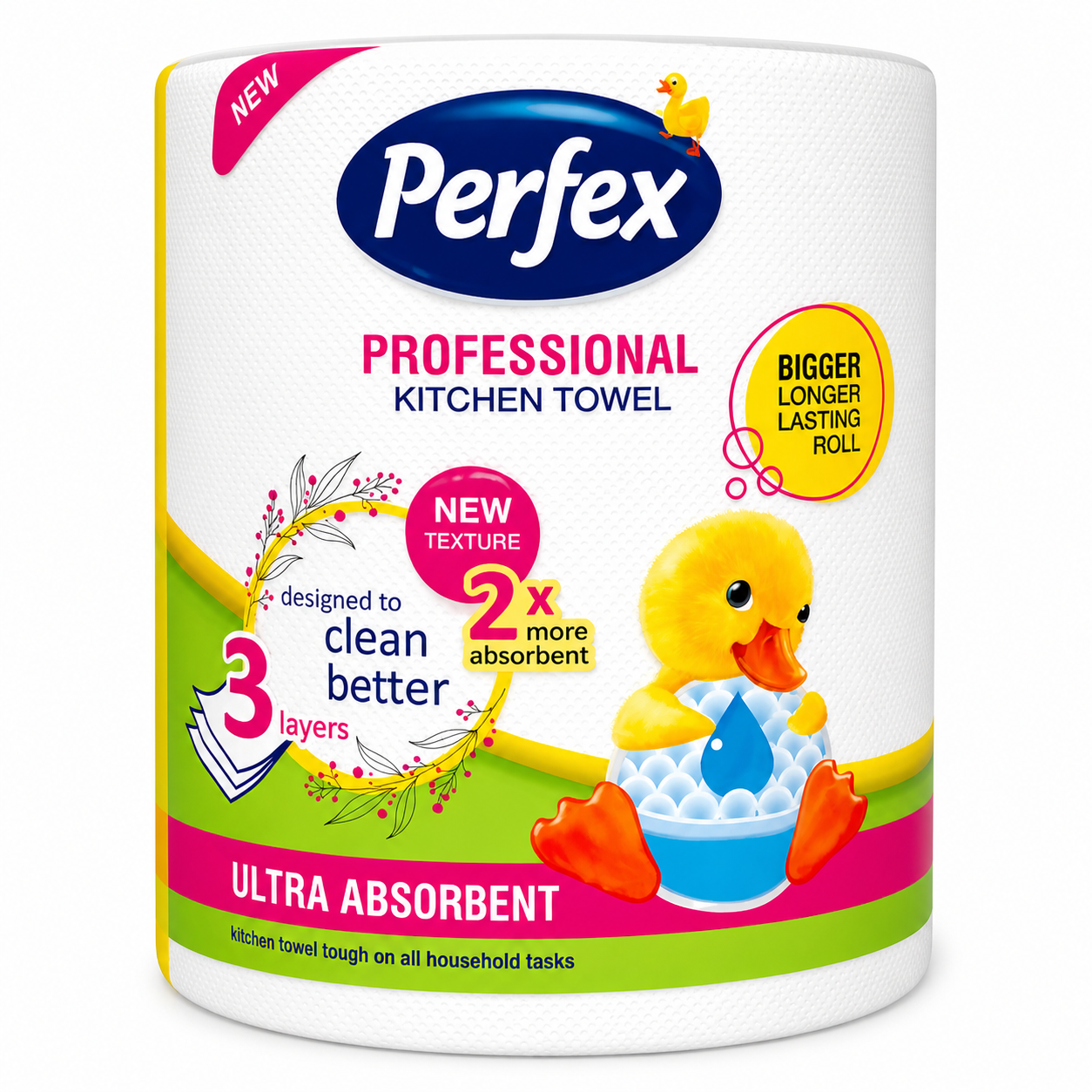 Perfex Professional konyhai papírtörlő 1 tekercs – 3 rétegű, extra nedvszívó, tartós háztartási törlő