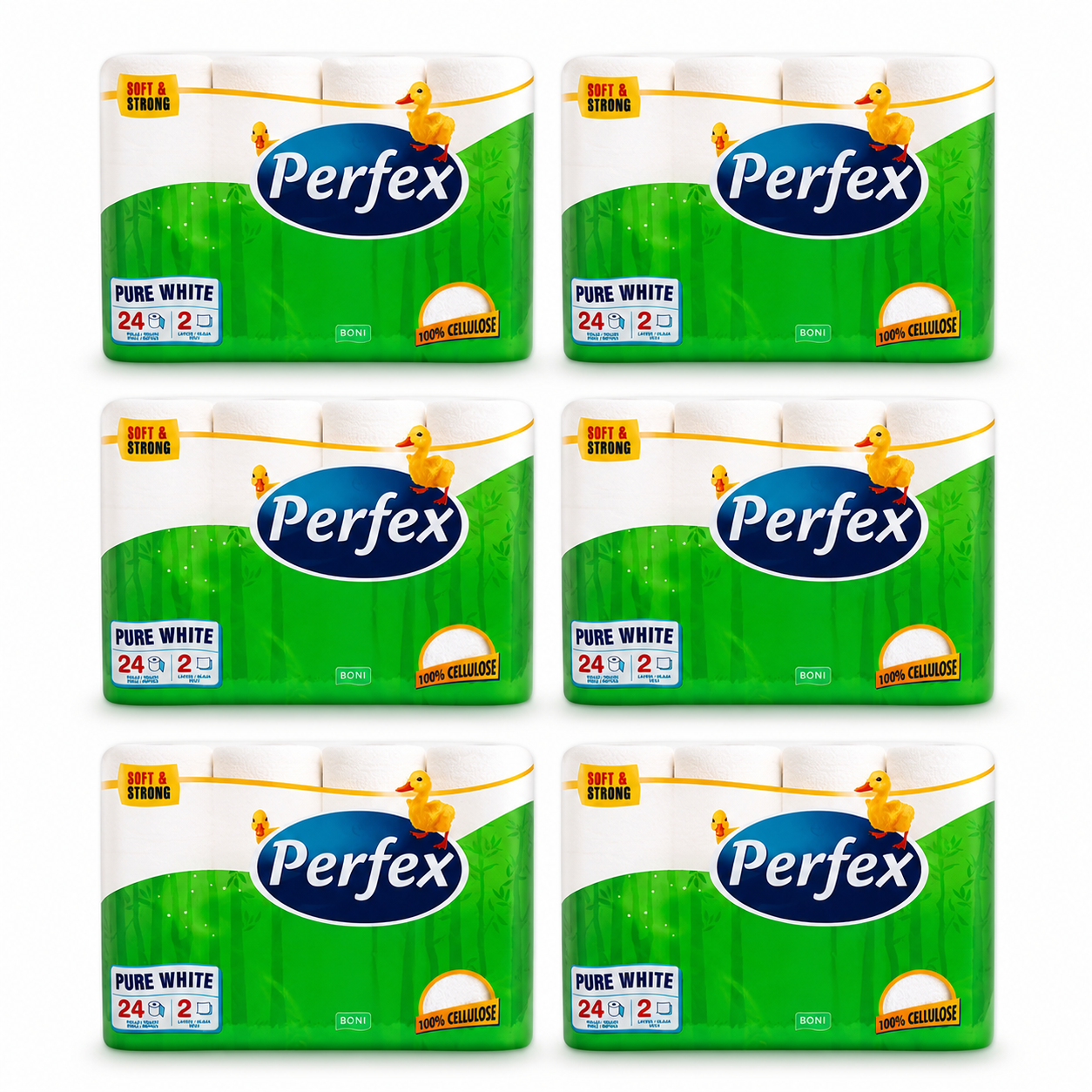 Perfex Pure White papírtörlő 6 csomag (összesen 144 tekercs) – 2 rétegű, 100% cellulóz, extra nedvszívó