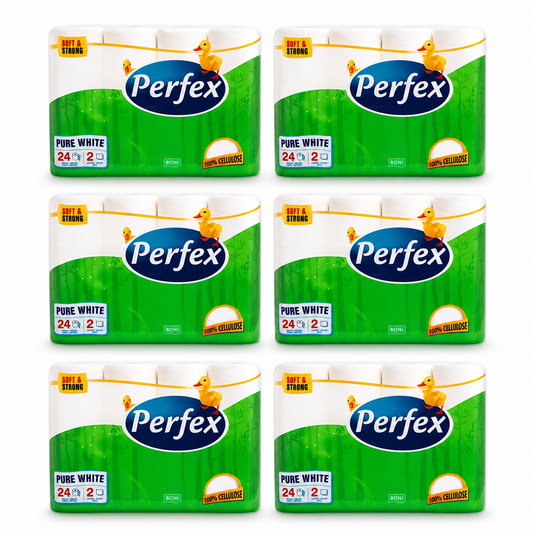 Perfex Pure White papírtörlő 6 csomag (összesen 144 tekercs) – 2 rétegű, 100% cellulóz, extra nedvszívó