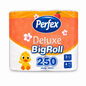 Perfex Deluxe Big Roll toalettpapír 4 tekercs, 3 rétegű, 250 lapos, barack illatú prémium WC-papír