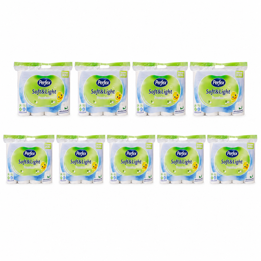Perfex Soft&Light Premium toalettpapír 9 csomag – 12 tekercs/csomag, 3 rétegű, 100% cellulóz