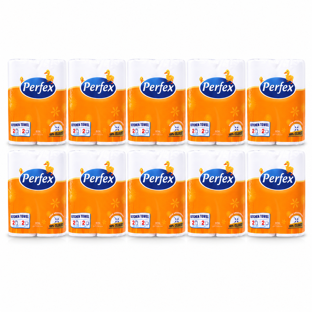 Perfex Kitchen Towel konyhai papírtörlő 10 csomag – 2 tekercs/csomag, 2 rétegű, 100% cellulóz, nagy nedvszívó képesség