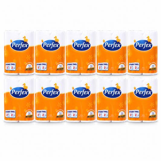 Perfex Kitchen Towel konyhai papírtörlő 10 csomag – 2 tekercs/csomag, 2 rétegű, 100% cellulóz, nagy nedvszívó képesség