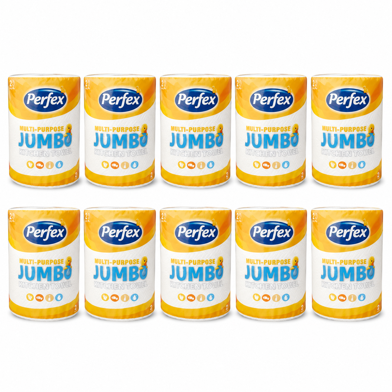 Perfex Multi-Purpose Jumbo konyhai papírtörlő 10 csomag – erős, többcélú háztartási papírtörlő