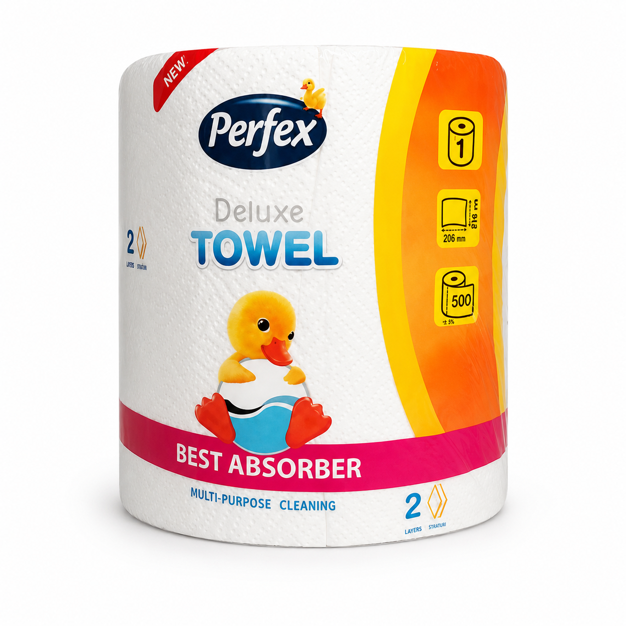 Perfex Deluxe Towel papírtörlő – 2 rétegű, 500 lapos, extra nedvszívó háztartási törlő