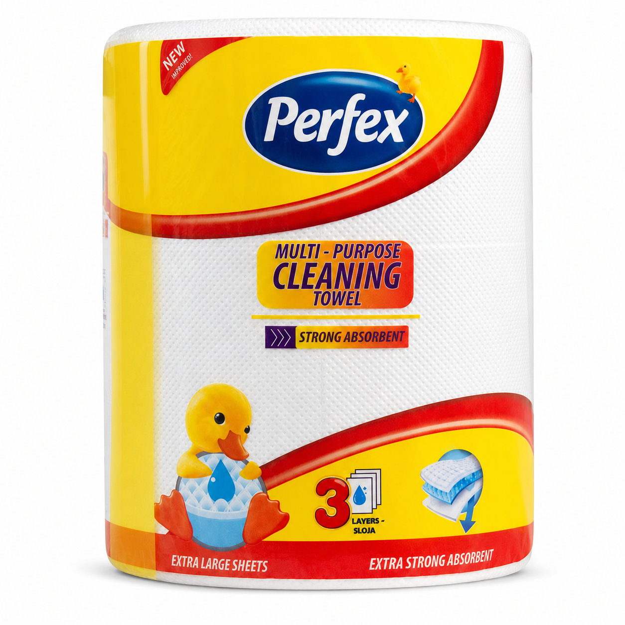 Perfex Multi-Purpose Cleaning Towel háztartási papírtörlő – 3 rétegű, extra nedvszívó tisztítókendő