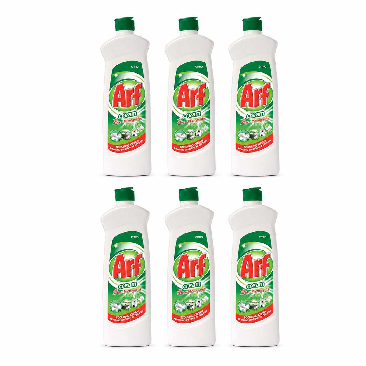Arf Cream Citro súrolókrém  400ml 6 db-os csomag – Active Micrograins citromos tisztítókrém