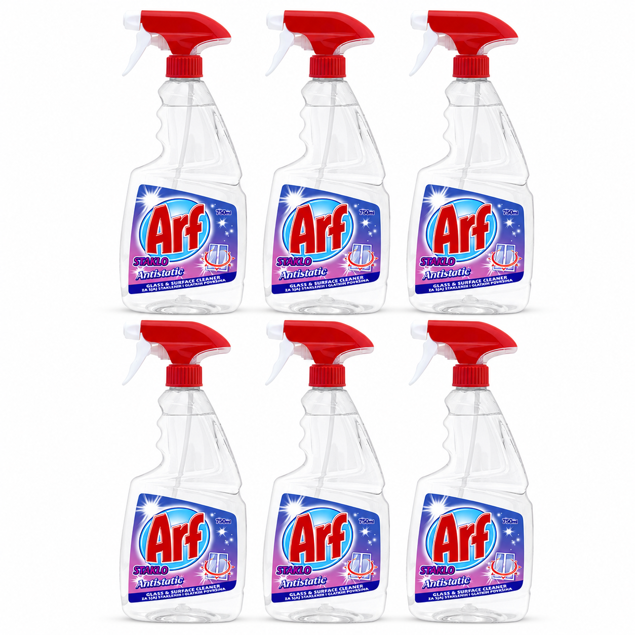 Arf Staklo Antistatic üveg- és felülettisztító spray 650 ml – 6 db-os csomag