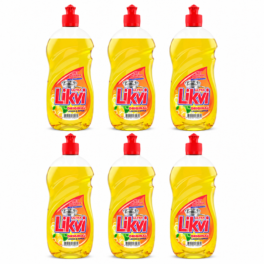 Likvi Ultra Original Lemon & Apple mosogatószer 450 ml – 6 db-os csomag