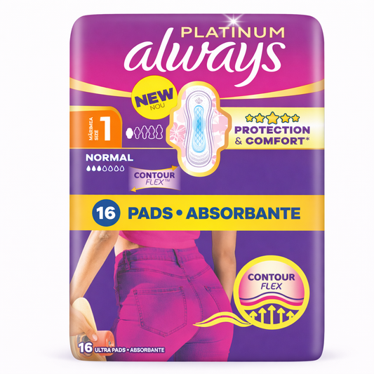 Always Platinum Ultra Normal egészségügyi betét szárnyakkal – 16 db (Méret 1, könnyű/közepes napokra)