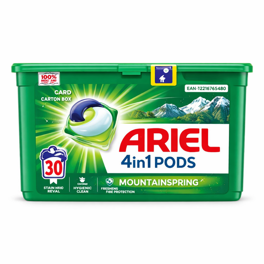 Ariel 4in1 Pods Mountain Spring mosókapszula 30 db (30 mosás) – friss illat, higiénikus tisztítás