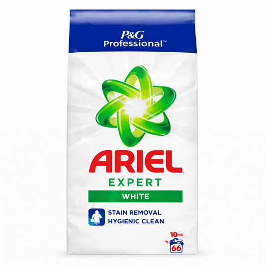 Ariel Expert White mosópor 10 kg (kb. 66 mosás) – professzionális tisztítás fehér ruhákhoz