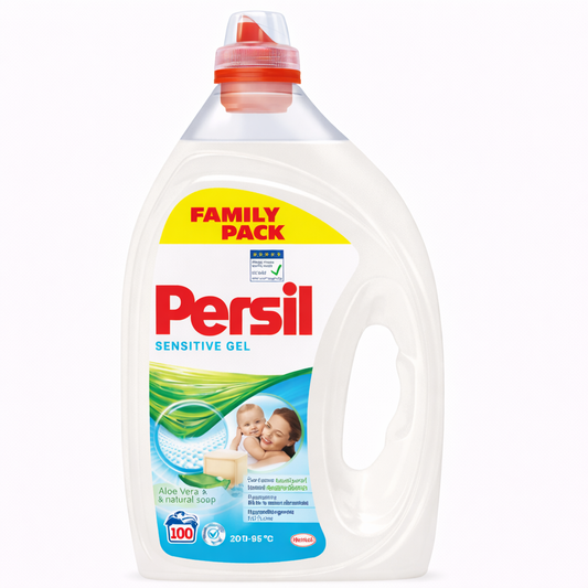 Persil Sensitive Gel mosógél 5L (100 mosás) – Aloe Vera & természetes szappan, érzékeny bőrre
