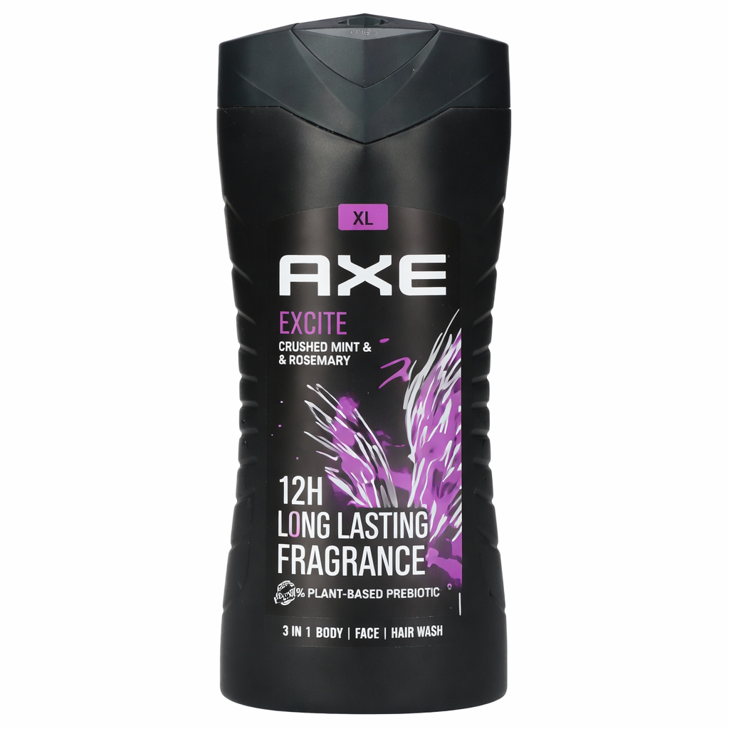 AXE Excite 3in1 Tusfürdő XL – Férfi Tusfürdő Testre, Arcra és Hajra, Kókusz & Fekete Bors Illat
