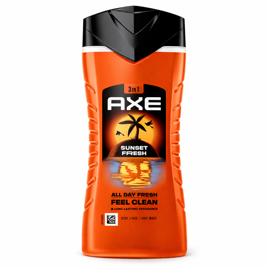 AXE Sunset Fresh 3in1 Tusfürdő 400 ml – Férfi Tusfürdő Testre, Arcra és Hajra, Friss Illat