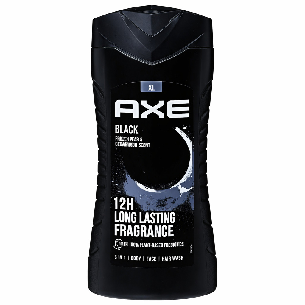 AXE Black 3in1 Tusfürdő XL – Frozen Pear & Cedarwood Illat, Férfi Tusfürdő Hajra, Testre és Arcra
