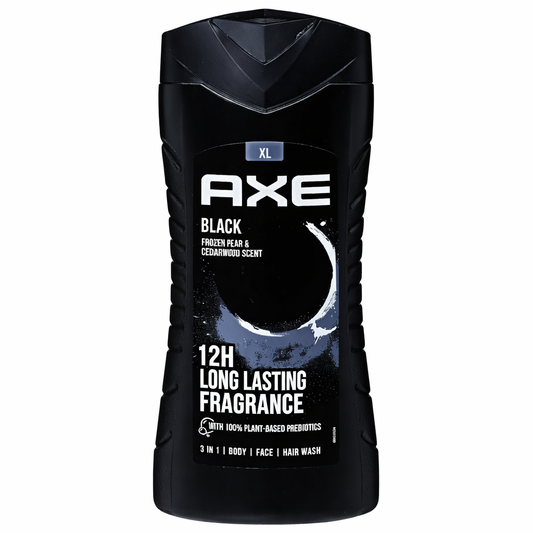 AXE Black 3in1 Tusfürdő XL – Frozen Pear & Cedarwood Illat, Férfi Tusfürdő Hajra, Testre és Arcra