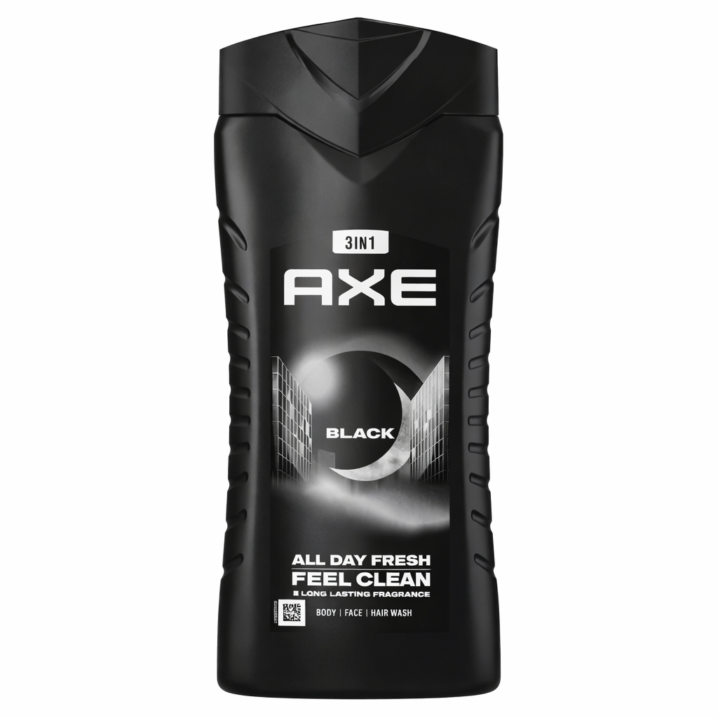 AXE Black 3in1 Tusfürdő 250 ml – Férfi Tusfürdő Hajra, Testre és Arcra, Elegáns Friss Illat