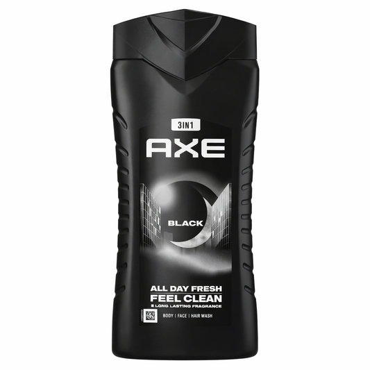 AXE Black 3in1 Tusfürdő 250 ml – Férfi Tusfürdő Hajra, Testre és Arcra, Elegáns Friss Illat