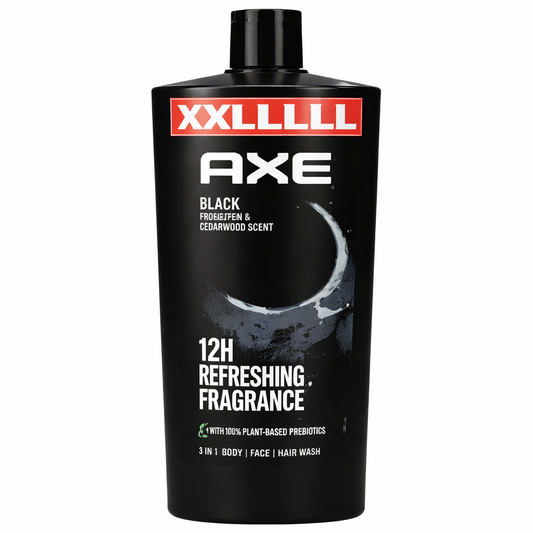 AXE Black Tusfürdő 700 ml – 3in1 Férfi Tusfürdő Hajra, Testre és Arcra, Friss Illat XXL