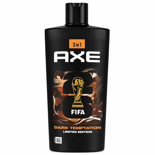 AXE Dark Temptation FIFA Limited Edition Tusfürdő 700 ml – 3in1 Férfi Tusfürdő Hajra, Testre és Arcra