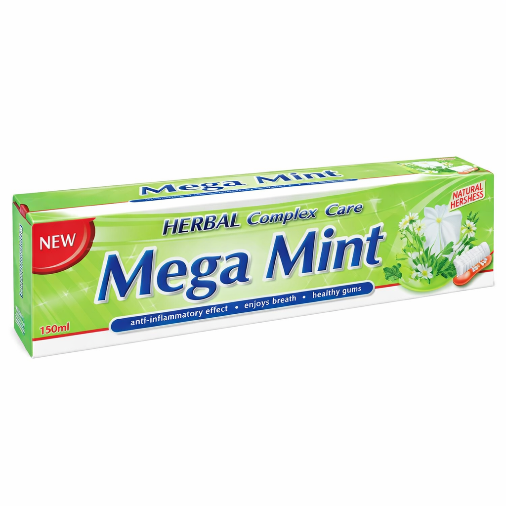 Mega Mint Herbal Complex Care Fogkrém 150 ml – Gyógynövényes Ápolás és Ínyvédelem