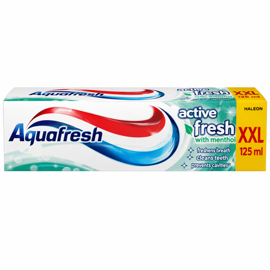 Aquafresh Active Fresh Fogkrém 125 ml XXL – Mentolos Frissesség és Fluoridos Védelem