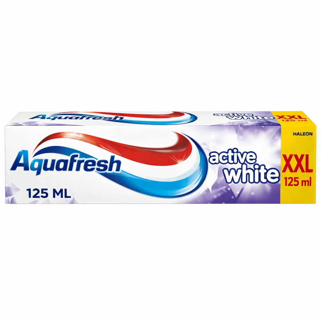 Aquafresh Active White Fogkrém 125 ml XXL – Fogfehérítő Hatás és Fluoridos Védelem