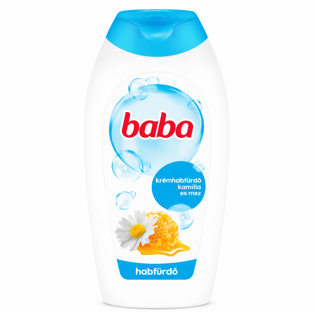 Baba krémhabfürdő kamilla és méz 750 ml – nyugtató, hidratáló habfürdő
