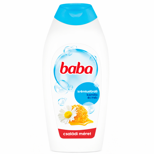 Baba krémtusfürdő kamilla és méz 750 ml – családi méret, hidratáló tusfürdő