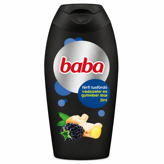 Baba Férfi Tusfürdő Vadszeder és Gyömbér Illattal (2in1) 400 ml – Energizáló Tisztítás Hajra és Testre