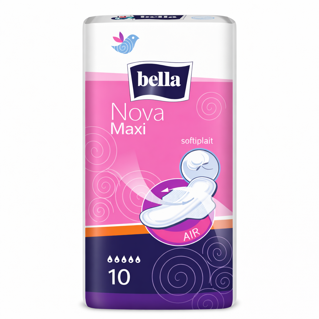 Bella Nova Maxi egészségügyi betét (10 db) – Extra védelem és légáteresztő kényelem