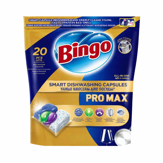 Bingo Pro Max Mosogatógép Kapszula 20 db – Extra Zsíroldó és Folteltávolító Hatás