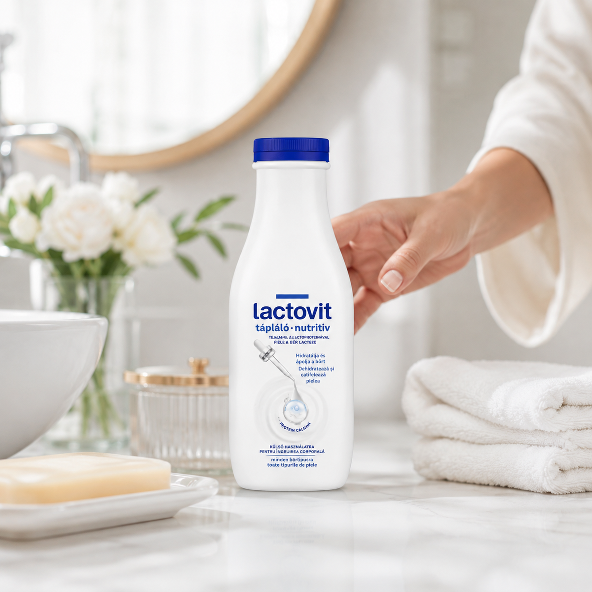 Lactovit Tápláló Nutritiv tusfürdő tejsavval és lactoserummal – 1000 ml