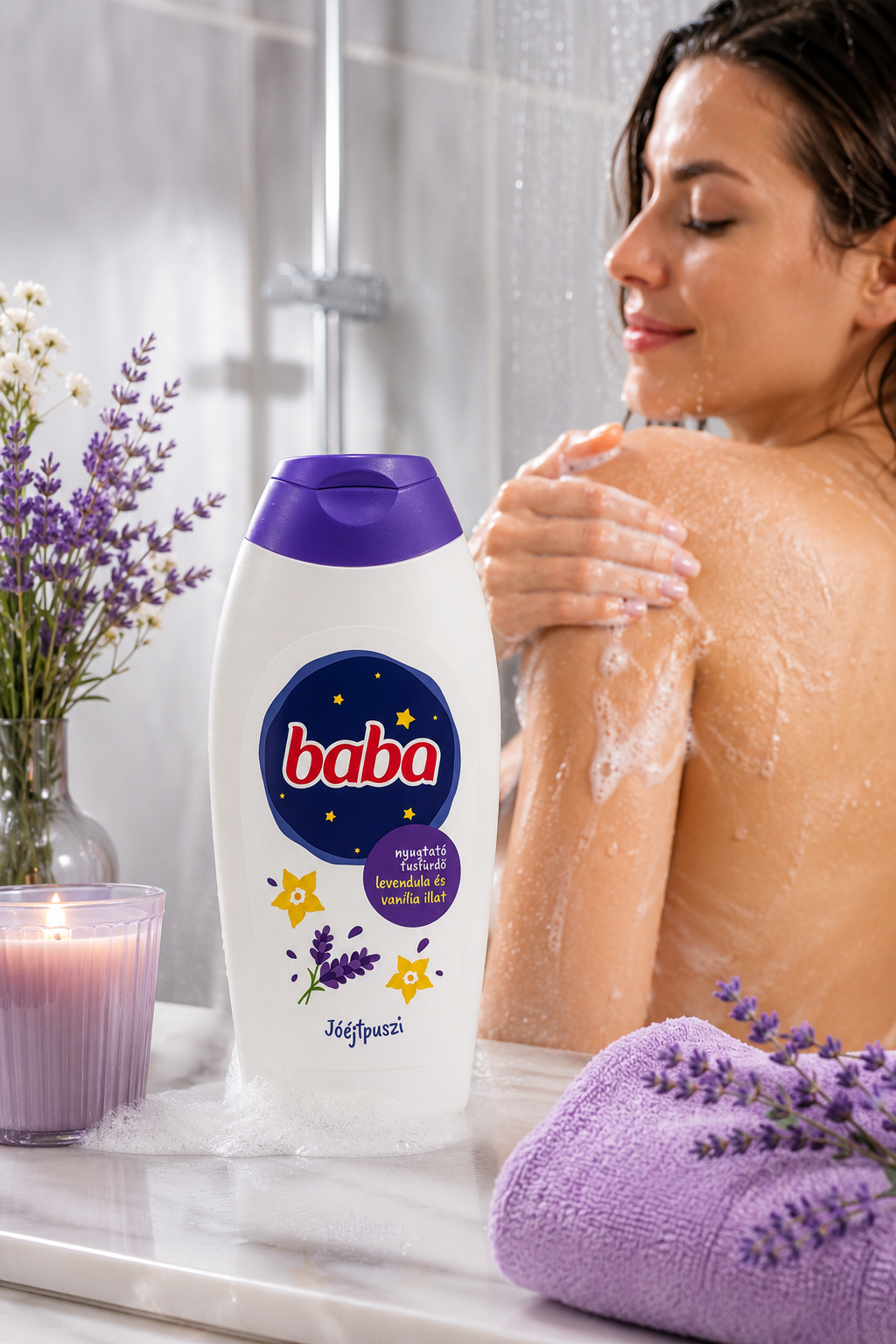 Baba Nyugtató Tusfürdő Levendula és Vanília Illattal 400 ml