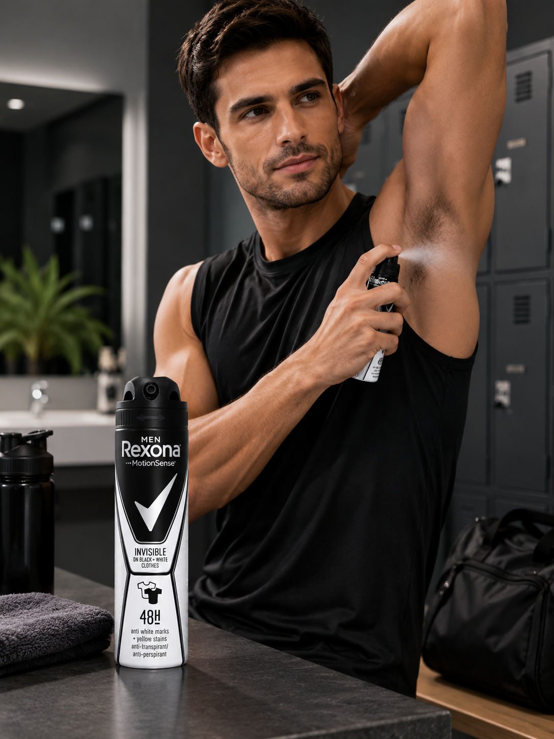 Rexona Men MotionSense Invisible Black + White férfi dezodor spray 150 ml – 48 órás izzadásgátló védelem