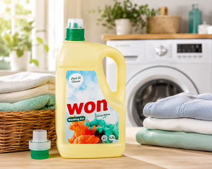 Won Crystal White Mosógél 4,8 L (80 mosás) – Fehér ruhákhoz