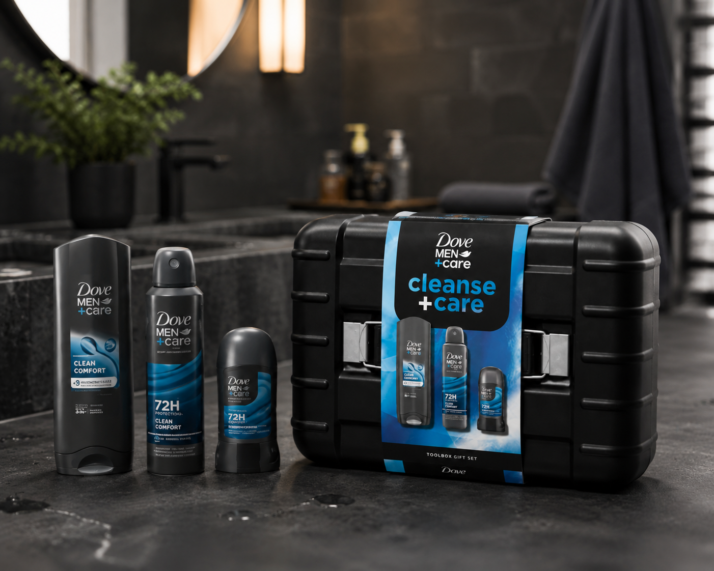 Dove Men+Care Cleanse + Care Toolbox Gift Set férfi ajándékcsomag neszesszerben