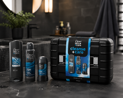 Dove Men+Care Cleanse + Care Toolbox Gift Set férfi ajándékcsomag neszesszerben