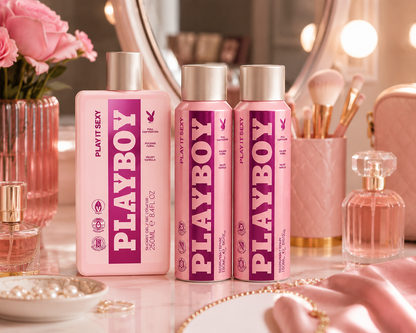 Playboy Play It Sexy ajándékcsomag – tusfürdő 250 ml + 2 db deo spray 150 ml
